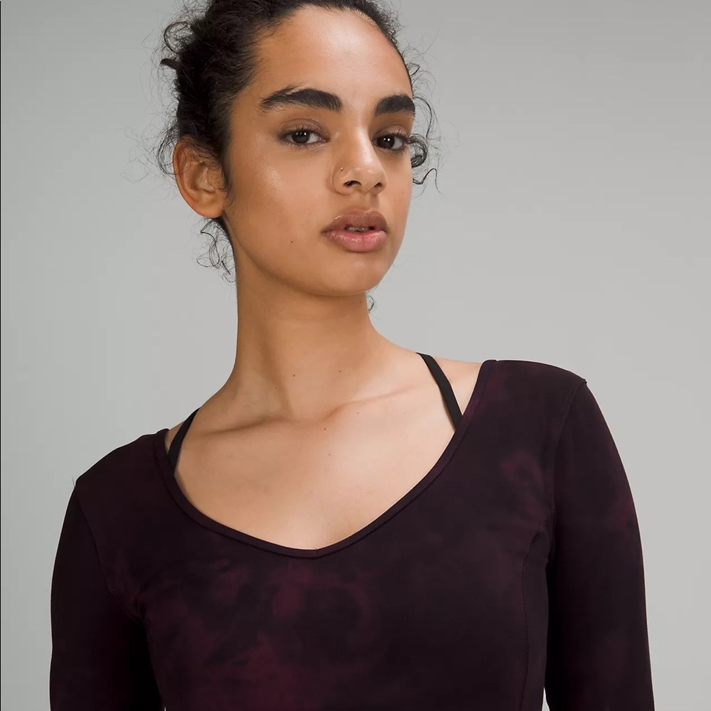 lululemon Align Long Sleeve Shirt DIDC size 6 Diamond dye cassis black - Picture 6 of 8